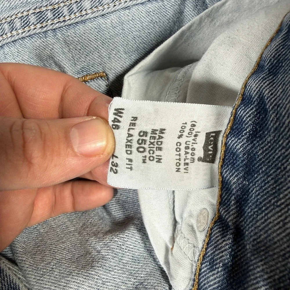 Levi Strauss 550 Relaxed Fit Jeans Mens W46 L32 Light‎ Wash Denim Blue